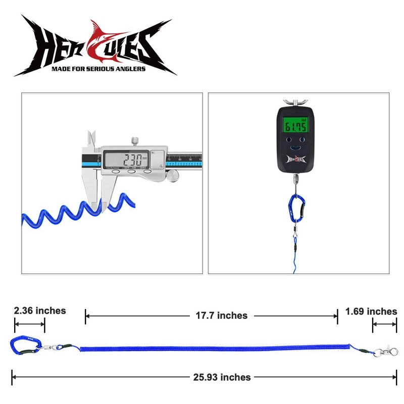 HERCULES M4 Heavy Duty Fishing Lanyard (Pack of 2 Blue, 17.7") - Image 3